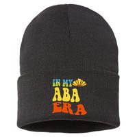 In My Aba Era Retro Applied Behavior Analyst Aba Therapist Sustainable Knit Beanie