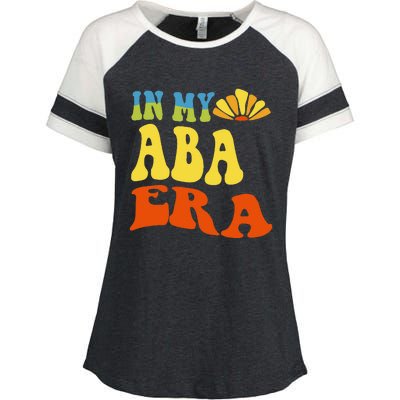 In My Aba Era Retro Applied Behavior Analyst Aba Therapist Enza Ladies Jersey Colorblock Tee