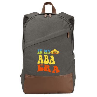 In My Aba Era Retro Applied Behavior Analyst Aba Therapist Cotton Canvas Backpack