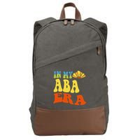 In My Aba Era Retro Applied Behavior Analyst Aba Therapist Cotton Canvas Backpack