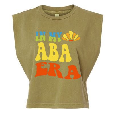 In My Aba Era Retro Applied Behavior Analyst Aba Therapist Garment-Dyed Women's Muscle Tee