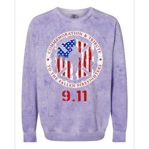 In Memory And Honor Of Firefighters Remembering 911 Colorblast Crewneck Sweatshirt