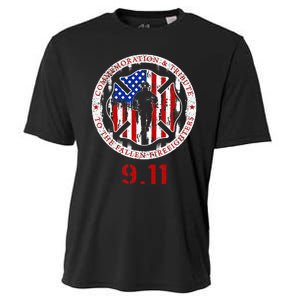 In Memory And Honor Of Firefighters Remembering 911 Cooling Performance Crew T-Shirt