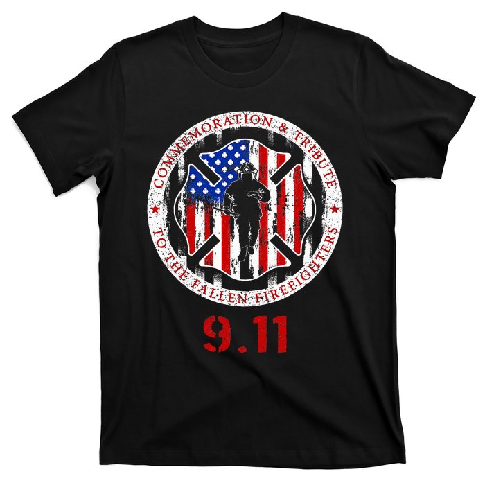 In Memory And Honor Of Firefighters Remembering 911 T-Shirt