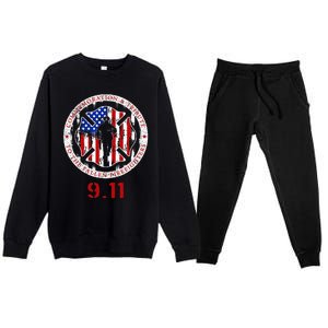 In Memory And Honor Of Firefighters Remembering 911 Premium Crewneck Sweatsuit Set