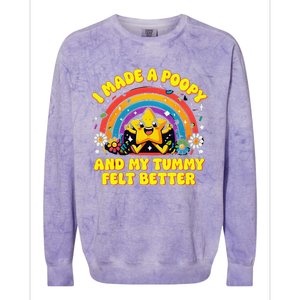 I Made A Poopy And My Tummy Felt Better Adult Humor Meme Colorblast Crewneck Sweatshirt