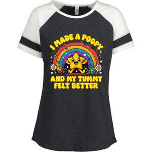 I Made A Poopy And My Tummy Felt Better Adult Humor Meme Enza Ladies Jersey Colorblock Tee