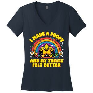 I Made A Poopy And My Tummy Felt Better Adult Humor Meme Women's V-Neck T-Shirt