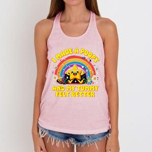 I Made A Poopy And My Tummy Felt Better Adult Humor Meme Women's Knotted Racerback Tank