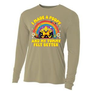 I Made A Poopy And My Tummy Felt Better Adult Humor Meme Cooling Performance Long Sleeve Crew