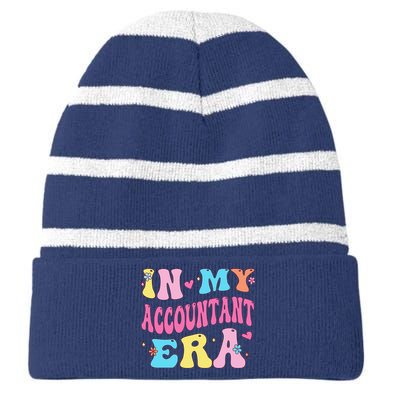 In My Accountant Era Accountant Accounting Student Striped Beanie with Solid Band