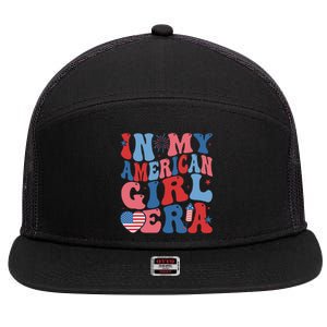 In My American Girl Era Retro 4th Of July Fourth Groovy 7 Panel Mesh Trucker Snapback Hat