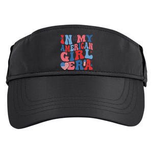 In My American Girl Era Retro 4th Of July Fourth Groovy Adult Drive Performance Visor