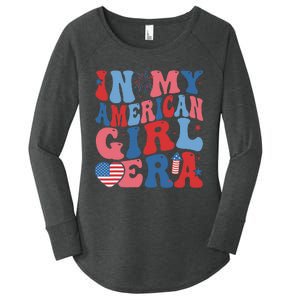 In My American Girl Era Retro 4th Of July Fourth Groovy Women's Perfect Tri Tunic Long Sleeve Shirt