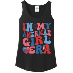 In My American Girl Era Retro 4th Of July Fourth Groovy Ladies Essential Tank