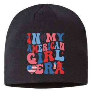 In My American Girl Era Retro 4th Of July Fourth Groovy Sustainable Beanie