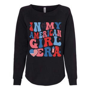 In My American Girl Era Retro 4th Of July Fourth Groovy Womens California Wash Sweatshirt