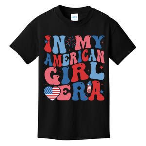 In My American Girl Era Retro 4th Of July Fourth Groovy Kids T-Shirt