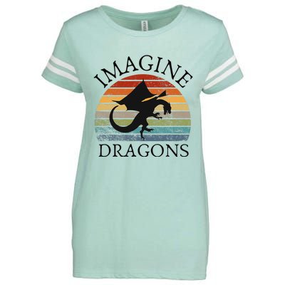 Imagine Magical And Mythical Fantasy Dragons Enza Ladies Jersey Football T-Shirt