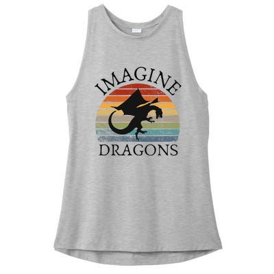 Imagine Magical And Mythical Fantasy Dragons Ladies PosiCharge Tri-Blend Wicking Tank