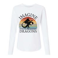 Imagine Magical And Mythical Fantasy Dragons Womens Cotton Relaxed Long Sleeve T-Shirt