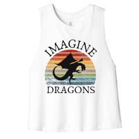 Imagine Magical And Mythical Fantasy Dragons Women's Racerback Cropped Tank