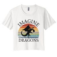 Imagine Magical And Mythical Fantasy Dragons Women's Crop Top Tee