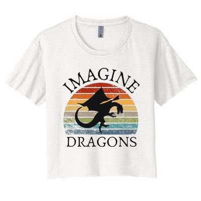 Imagine Magical And Mythical Fantasy Dragons Women's Crop Top Tee