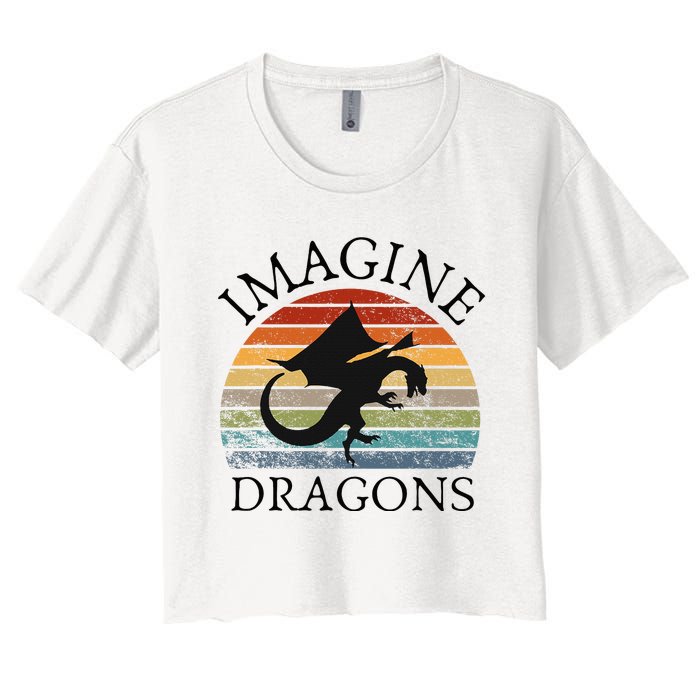 Imagine Magical And Mythical Fantasy Dragons Women's Crop Top Tee