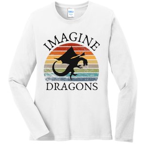 Imagine Magical And Mythical Fantasy Dragons Ladies Long Sleeve Shirt