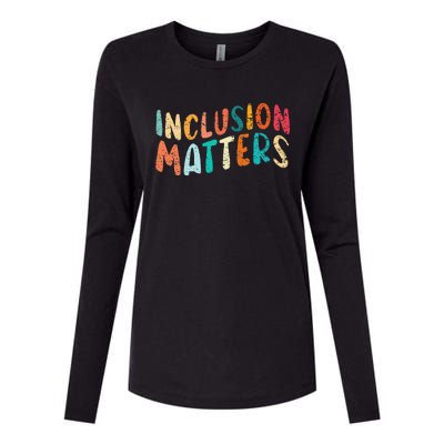 Inclusion Matters Autism SPED Teacher Speducator Womens Cotton Relaxed Long Sleeve T-Shirt