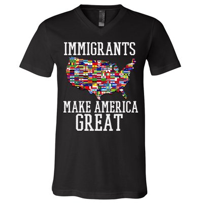 Immigrants Make America Great Gift V-Neck T-Shirt