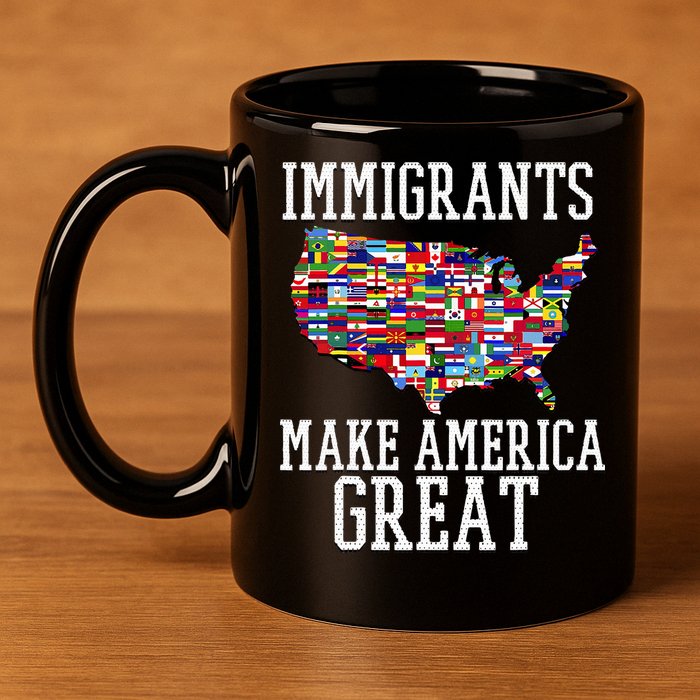 Immigrants Make America Great Gift 11oz C Handle Ceramic Mug