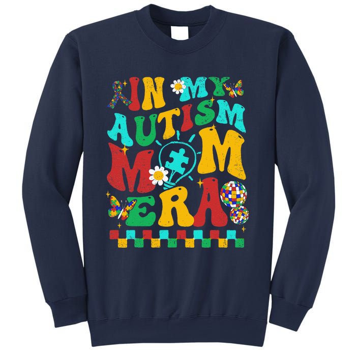 In My Autism Mom Era Groovy Puzzle Piece Retro Mothers Day Sweatshirt