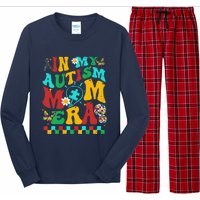 In My Autism Mom Era Groovy Puzzle Piece Retro Mothers Day Long Sleeve Pajama Set