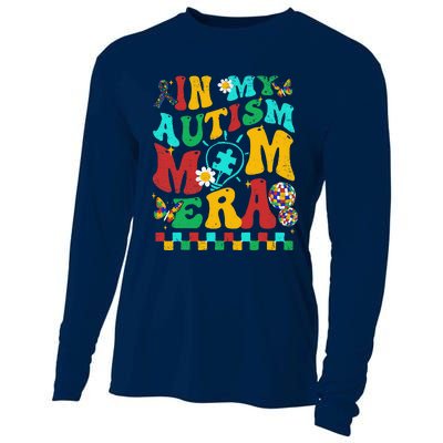 In My Autism Mom Era Groovy Puzzle Piece Retro Mothers Day Cooling Performance Long Sleeve Crew