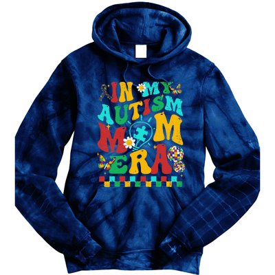 In My Autism Mom Era Groovy Puzzle Piece Retro Mothers Day Tie Dye Hoodie