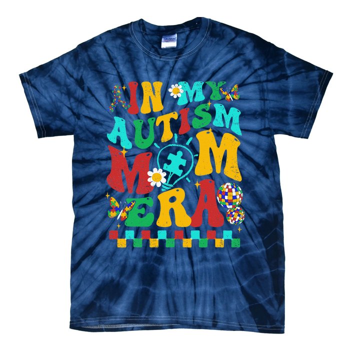 In My Autism Mom Era Groovy Puzzle Piece Retro Mothers Day Tie-Dye T-Shirt