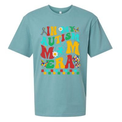 In My Autism Mom Era Groovy Puzzle Piece Retro Mothers Day Sueded Cloud Jersey T-Shirt