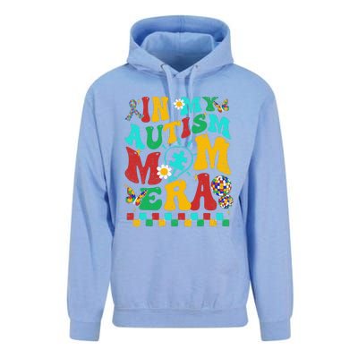 In My Autism Mom Era Groovy Puzzle Piece Retro Mothers Day Unisex Surf Hoodie