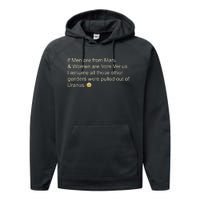 If Men Are From Mars And Women From Venus Out Of Uranus Performance Fleece Hoodie