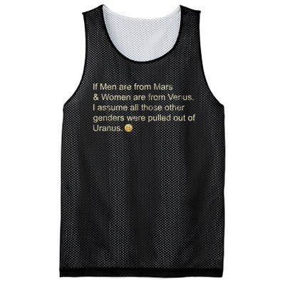 If Men Are From Mars And Women From Venus Out Of Uranus Mesh Reversible Basketball Jersey Tank