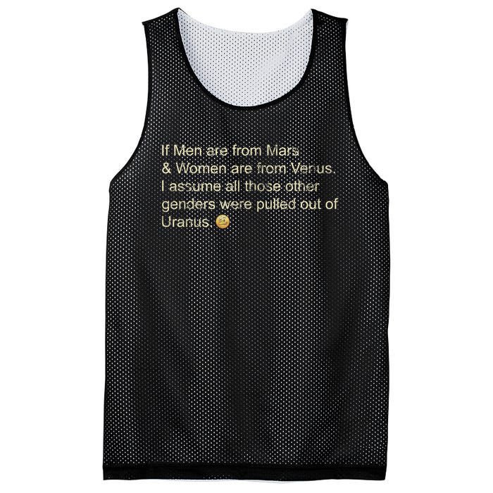 If Men Are From Mars And Women From Venus Out Of Uranus Mesh Reversible Basketball Jersey Tank