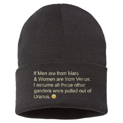 If Men Are From Mars And Women From Venus Out Of Uranus Sustainable Knit Beanie