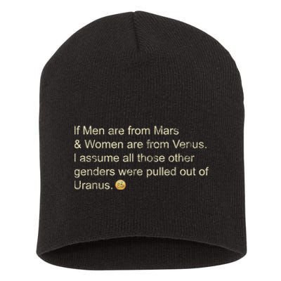 If Men Are From Mars And Women From Venus Out Of Uranus Short Acrylic Beanie