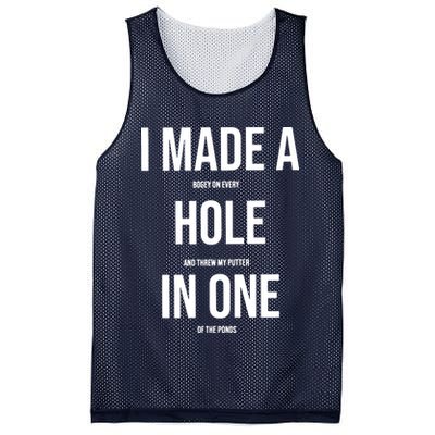 I Made A Hole In One Golf Mesh Reversible Basketball Jersey Tank