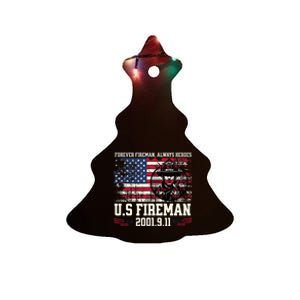 In Memory And Honor Of Firefighters Remembering 911 Ceramic Tree Ornament