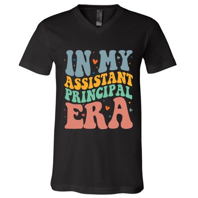 In My Assistant Principal Era Groovy V-Neck T-Shirt