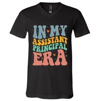 In My Assistant Principal Era Groovy V-Neck T-Shirt