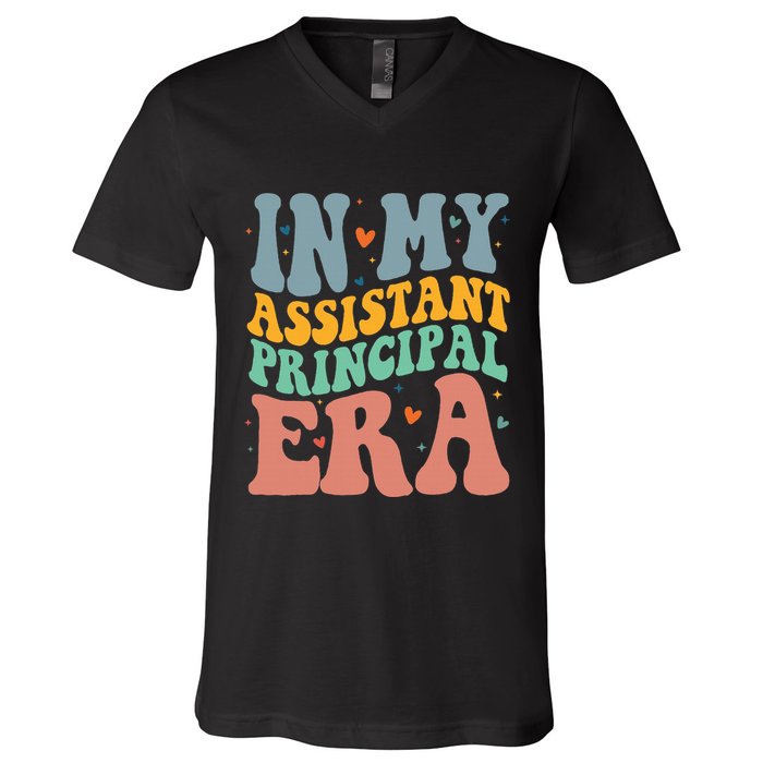 In My Assistant Principal Era Groovy V-Neck T-Shirt